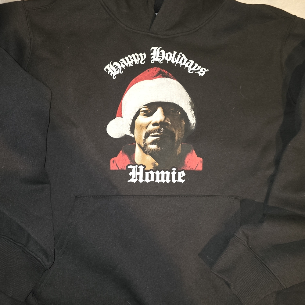 Festive Holiday Hoodie with Snoop Santa Graphic - Picture 1 of 4